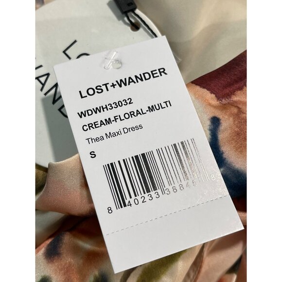 Lost + Wander Thea One-Shoulder Cream Floral Maxi Dress With Tie Waist S - Picture 6 of 6